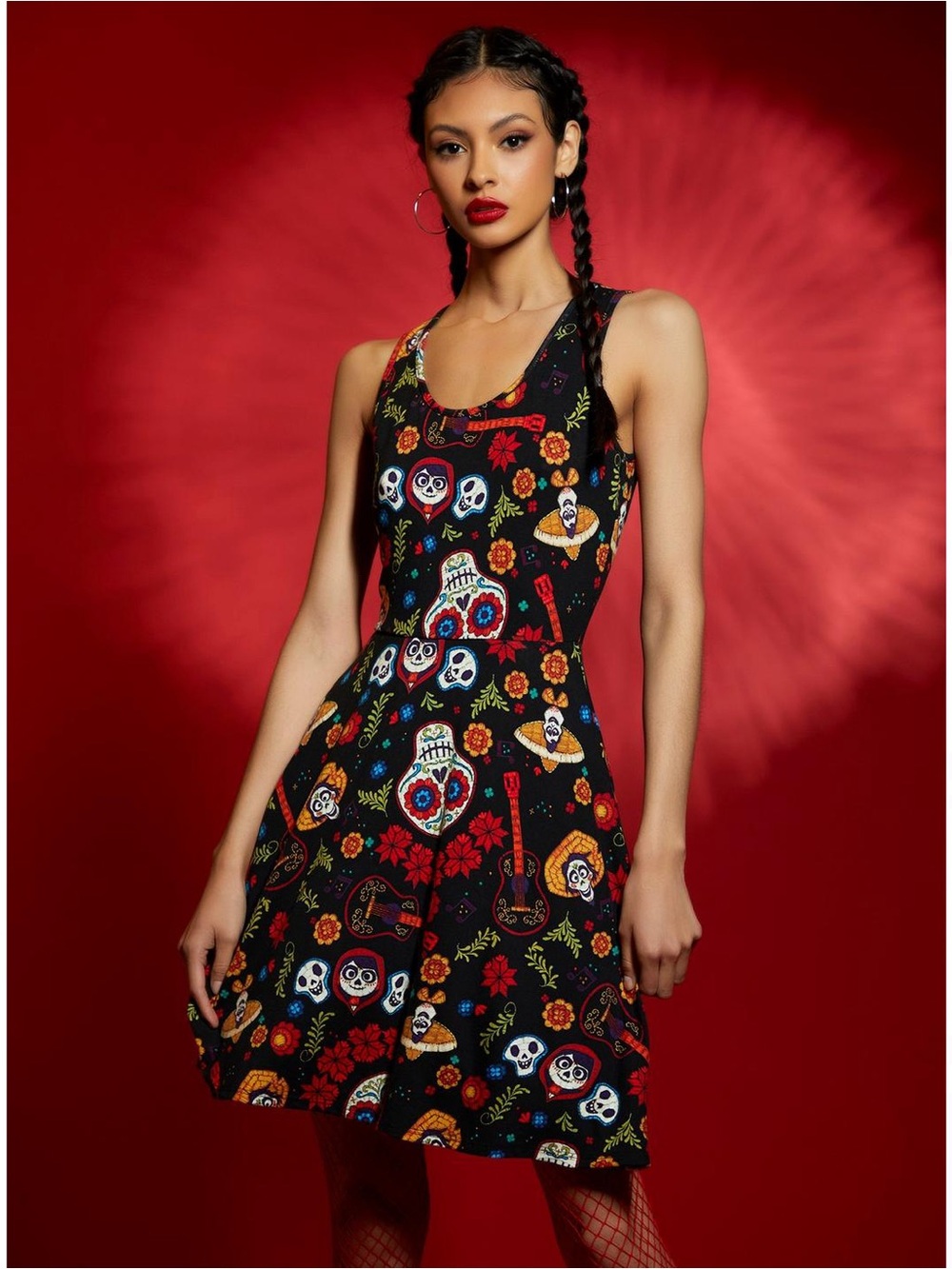 Hot Topic nwt large disney Coco lace back dress. Dia de los muertos